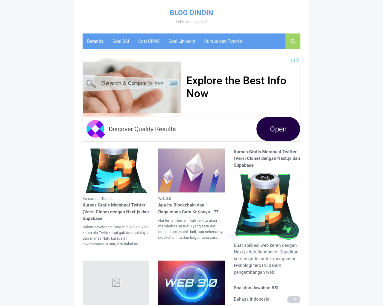 Blog Dindin - Web Design & Development Insights