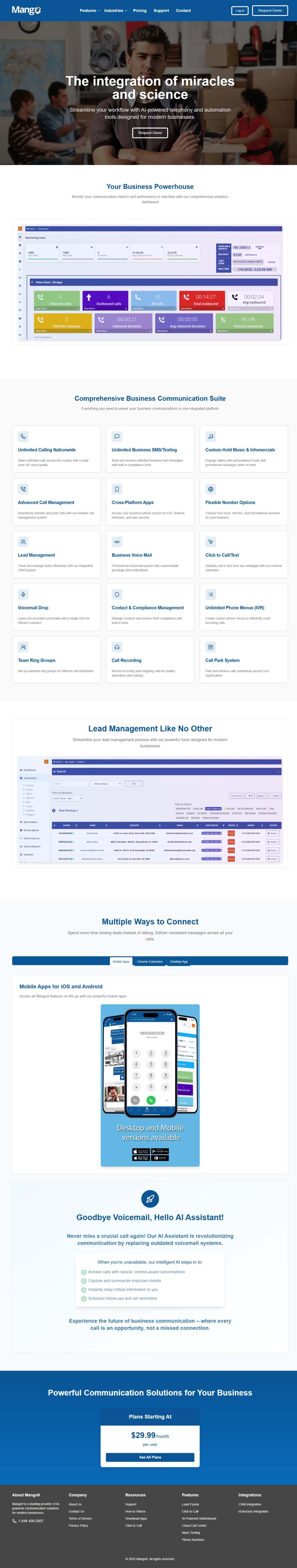 Mango9 AI-powered Cloud Telecom Platform