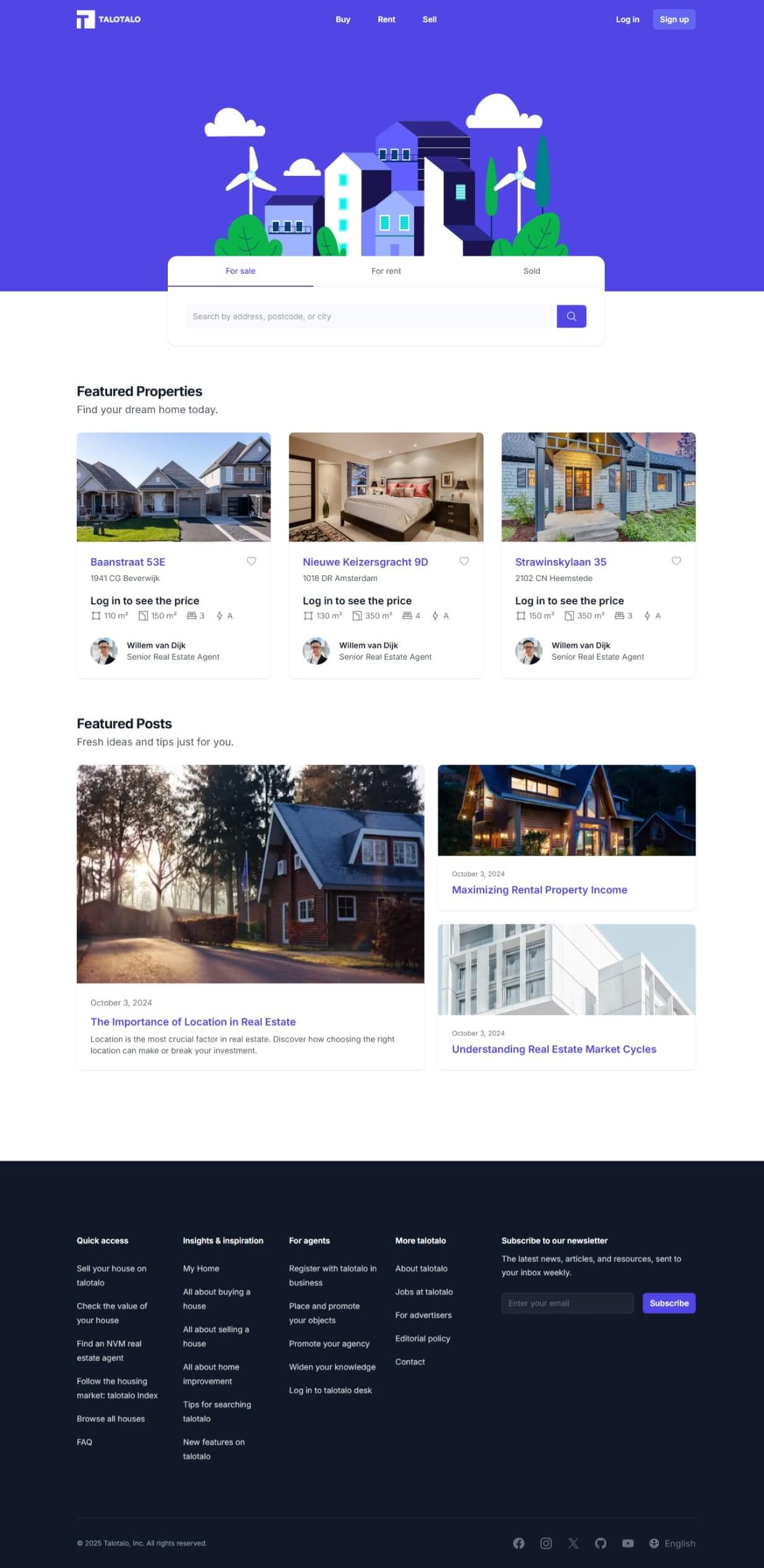 TaloTalo Real Estate Marketplace for Sale, Rent, and Investment in Properties