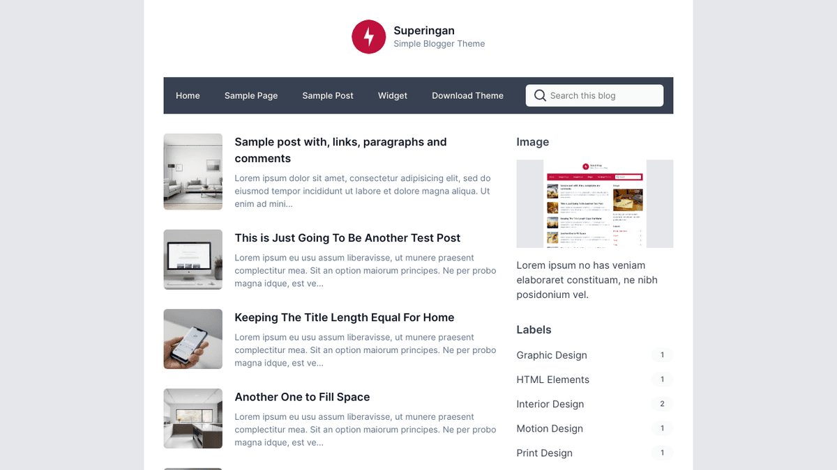 Simple Blogger Template - Responsive Minimalist Design