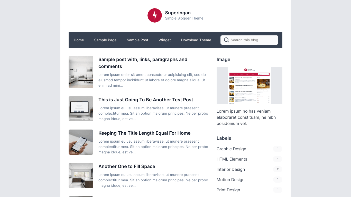 Simple Blogger Template - Responsive Minimalist Design