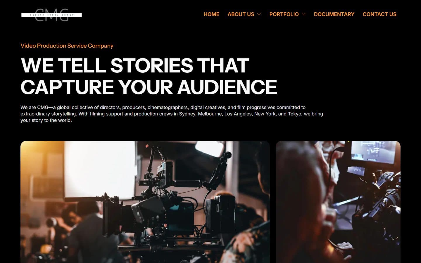 Curate Media Group homepage: we tell stories that capture your audience