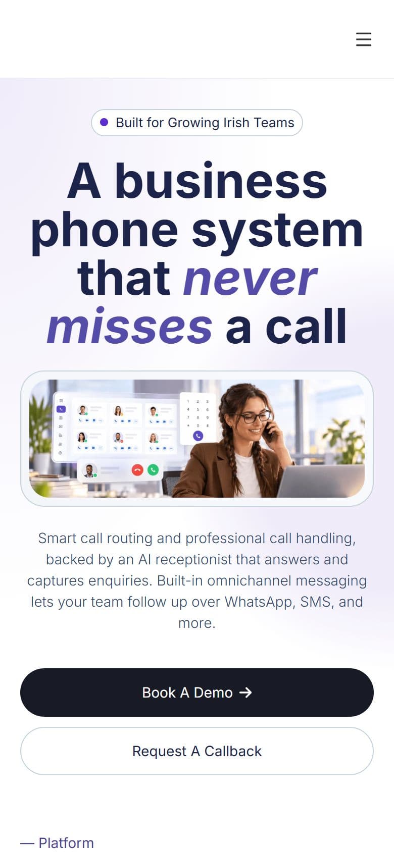 Dromlik Ireland website on a mobile phone