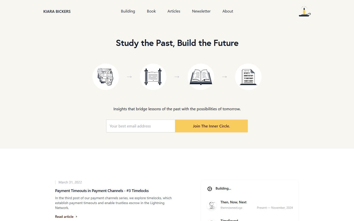 Kiara Bickers website: study the past, build the future