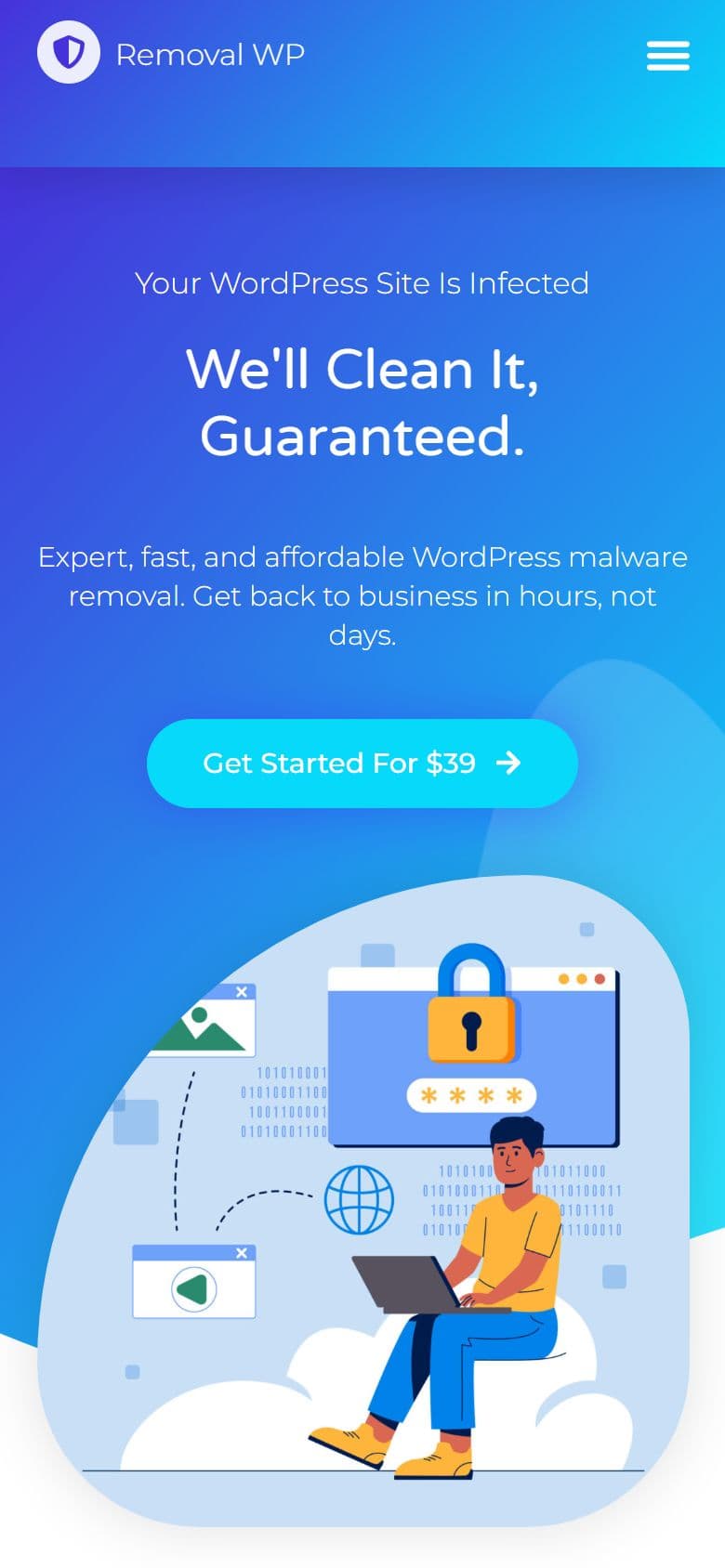 Removal WP website on a mobile phone