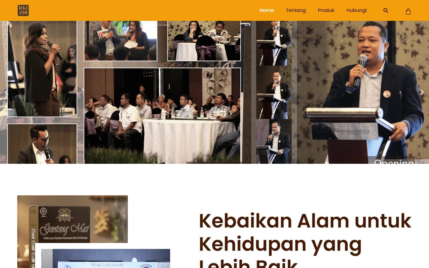 RKI258 homepage, official distributor of Gentong Mas herbal products