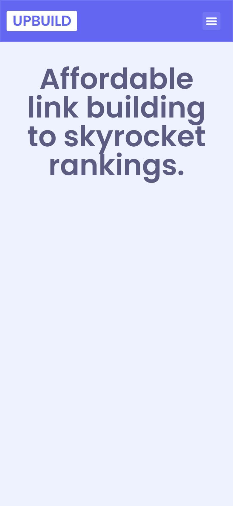 UpBuild website on a mobile phone